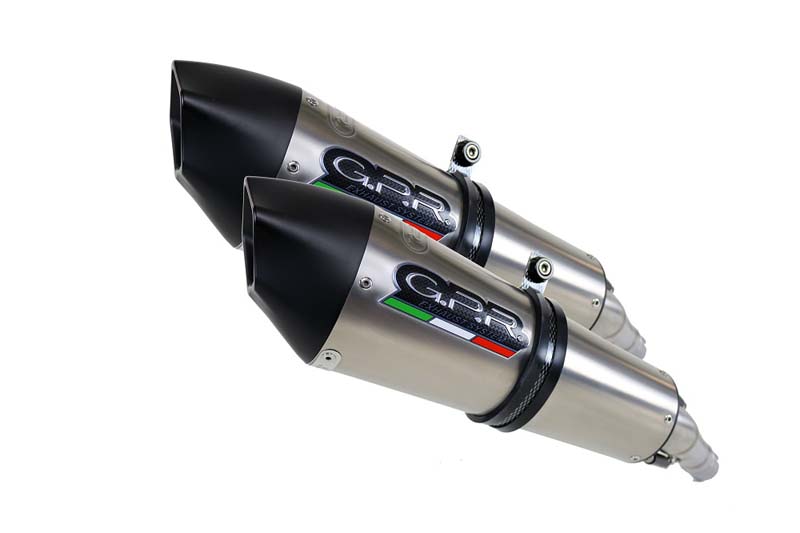   Suzuki Gsx 1400  2001-2007, Gpe Ann. titanium, Dual Homologated legal slip-on exhaust including removable db killers and link 